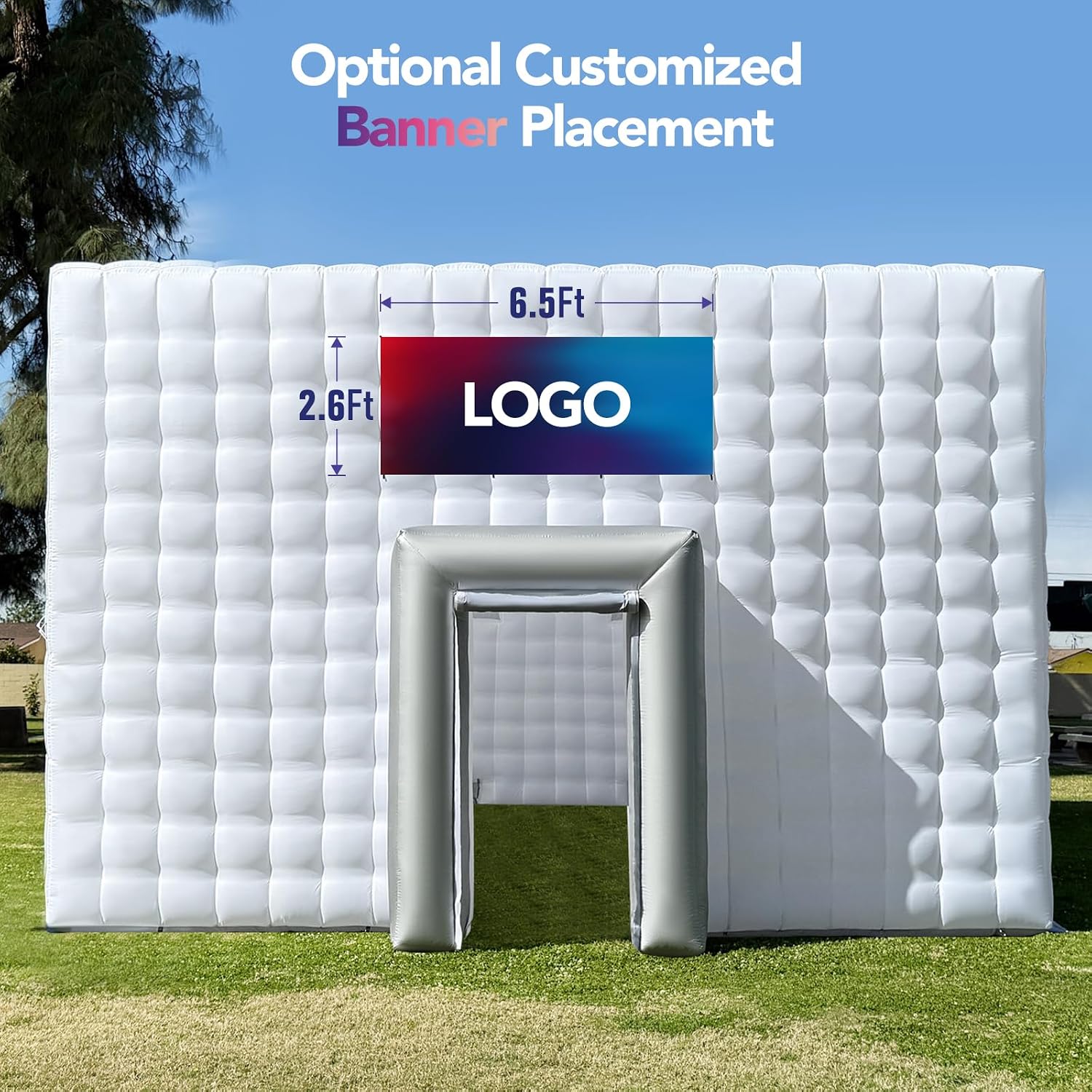 Giant 30x20x13' Inflatable Nightclub with Blower, Inflatable Outdoor Party Tent for Parties, Corporate Events, Festivals, and Special Gatherings - White
