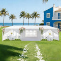 Nyckolas White 10x30 Outdoor Canopy Tent for Party,8 Removable Sidewalls with Windows,Sunshade & Waterproof,Heavy Duty Metal Frame,Easy to Assemble,Perfect for Outdoor Events,Party,Backyard,Camping