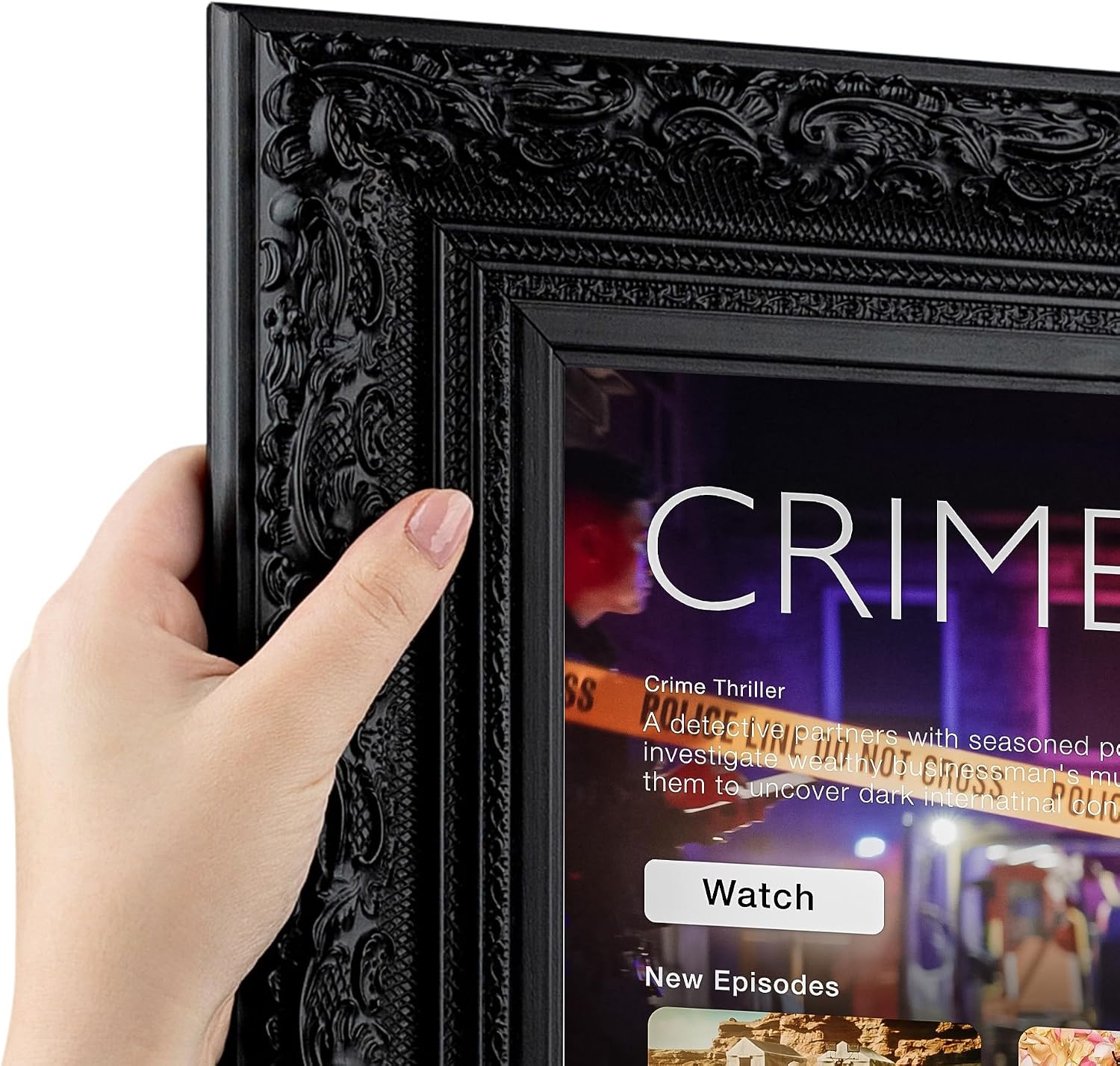 ArtToFrames Framed TV for Samsung Frame TV 55 inch. This 2.69 inch Wide Frame is Majestic Black and is Compatible with the the FrameTV and Pro (Fits 2021-2025 FrameTV, 55 inch) WOMTV-8133496-25.4375x44.3125_ST