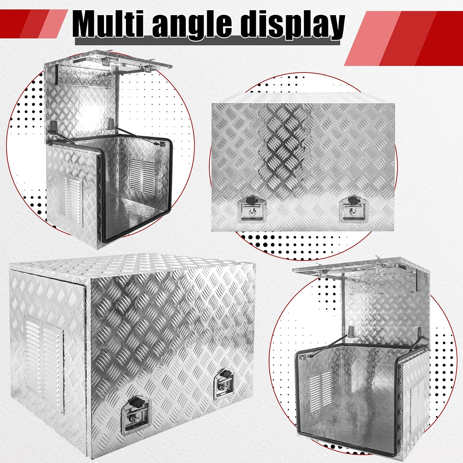 30x23x23 Inch Aluminium Generator Toolbox Heavy Duty Generator Storage Box with Ventilation grille with Lock and Keys suitable for RV Garage