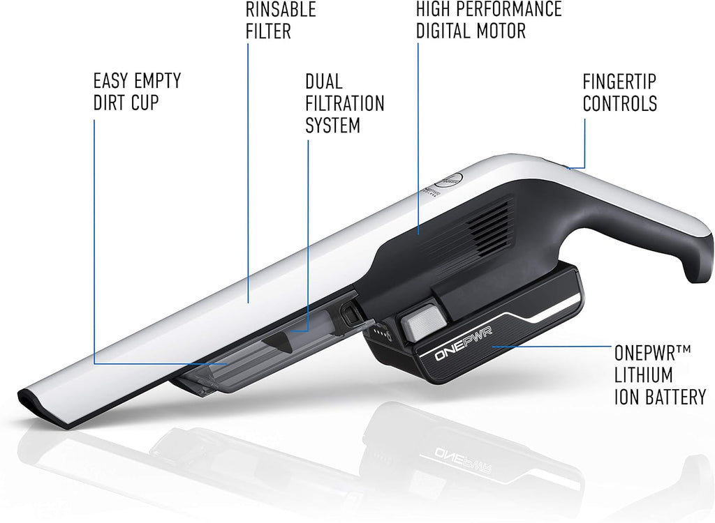 Hoover ONEPWR DustChaser Handheld Vacuum Cleaner, Powerful Suction, Lightweight and Cordless, HEPA Media Filtration, Includes Multi-Surface Tool Kit, Portable Vacuum Cleaner