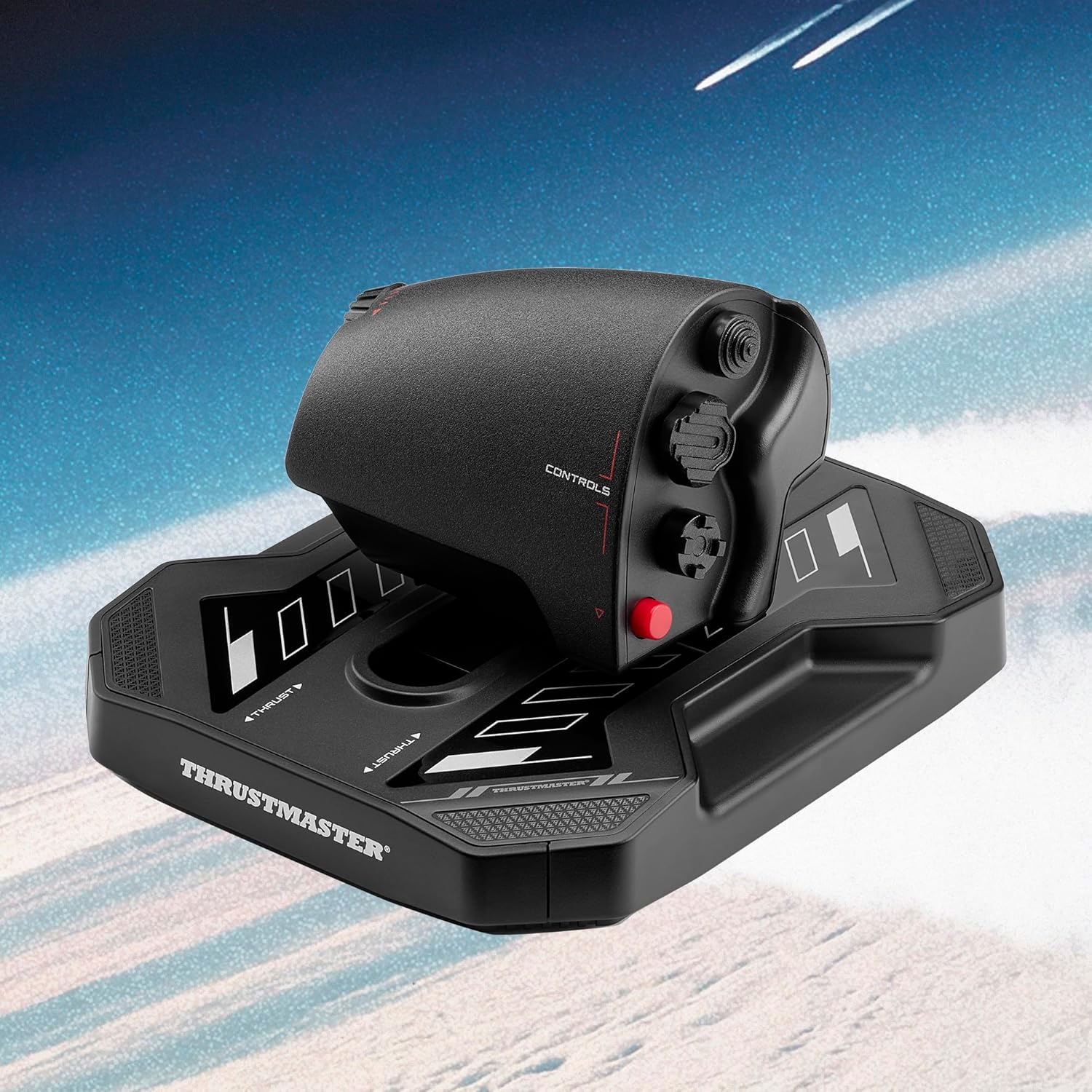 Thrustmaster Sol-R6 Flight Throttle - S.M.A.R.T. Slide Rails Technology, Adjustable Detent, Built-In Rudder, 14 Assignable Actions for Flight Simulation - Compatible with PC
