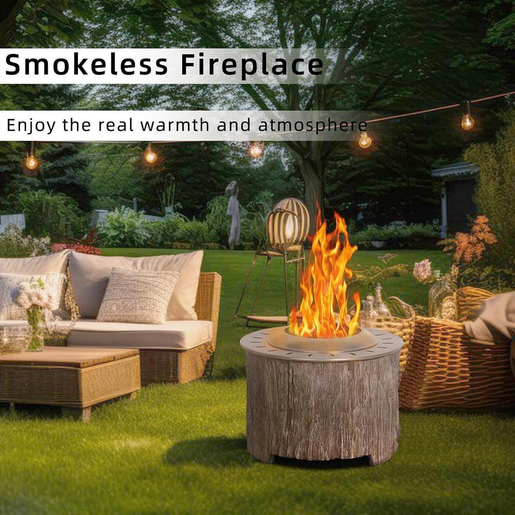 Afterglow Bonfire 20.5 Inch Smokeless Fire Pit with Removable Ash Pan - Portable Outdoor Fire Pit - Stainless Steel - Wood Burning Lightweight Fireplace, Ideal for 4-6 People