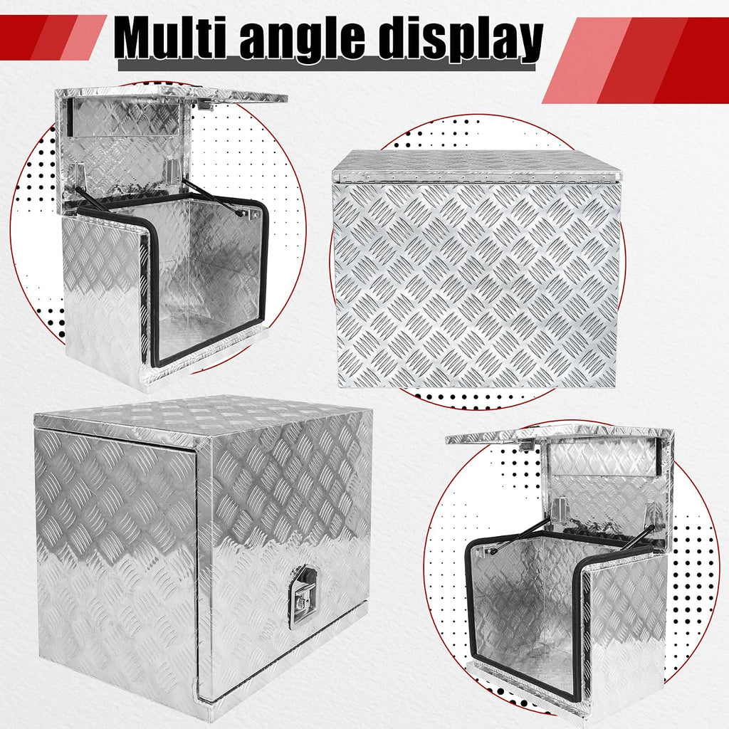 24.4x15.7x19.7 Inch Aluminium Generator Toolbox Heavy Duty Generator Storage Box Fully Sealed with Lock and Keys suitable for RV Garage
