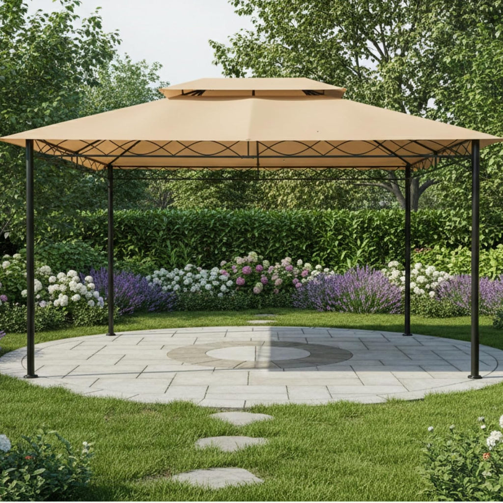 Garden Winds Reinforced RipLock 350 Replacement Canopy Top Cover Compatible with FDW 10' x 13' Square Gazebo Models B0894FPCNT, GZ-6034, GZ6034 - Beige