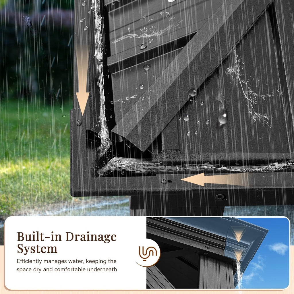 24 Ft. W X 14 Ft. D Metal Patio Deluxe Gazebo
