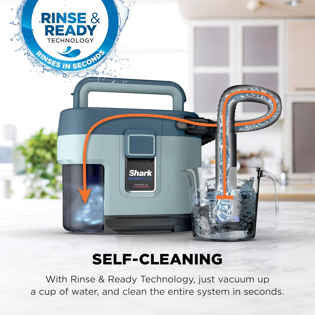 Shark EveryMess Ultra-Powerful 3-in-1 Wet Vac, Dry Vac, & Stain Eliminator with StainForce Technology, Perfect for Homes, Pets, and Cars, 3 Accessories and Cleaning Solution, Gray, VX101