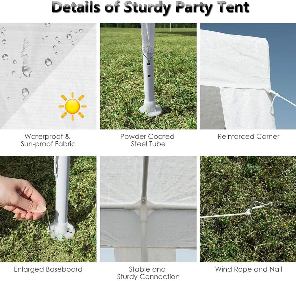 Outdoor Party Tent Wedding Birthday Tents for Parties Canopy Tent with Removable Sidewalls & Transparent Windows Outside Gazebo Event Tent for Garden Patio and Backyard (10'x30' Without Sidewalls)