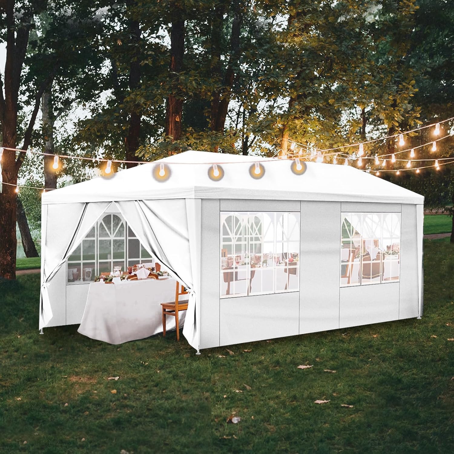 Outdoor Party Tent Wedding Birthday Tents for Parties Canopy with Removable Sidewalls & Transparent Windows Outside Gazebo Event Tent for Garden Patio and Backyard (10'x20'/6 Sidewalls)