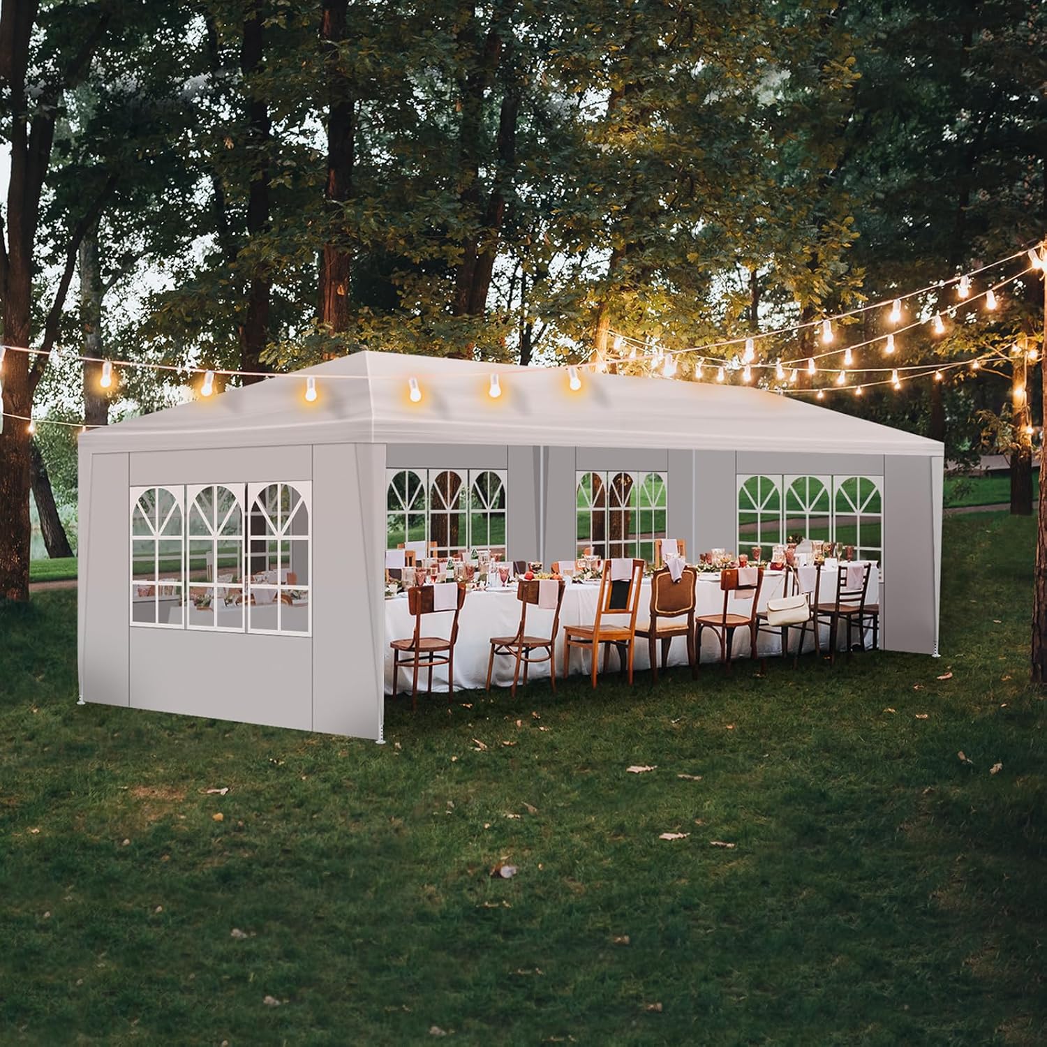 Outdoor Party Tent Wedding Birthday Tents for Parties Canopy Tent with Removable Sidewalls & Transparent Windows Outside Gazebo Event for Garden Patio and Backyard (10'x30'/5 Sidewalls)
