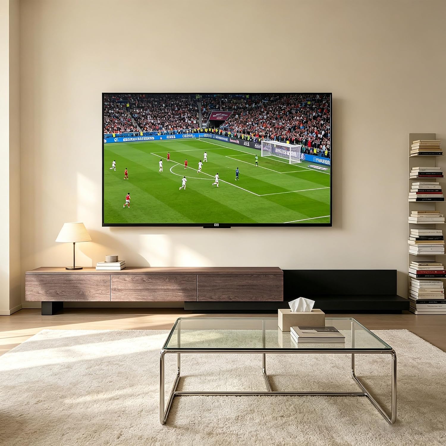 Telescoping TV Cabinet, 70.9 to 110.2 Inch Entertainment Center, Fits 85 Inch TV with 3 Drawer Media Cabinet, Walnut + Matte Black, Modern Living Room Bedroom Organizer