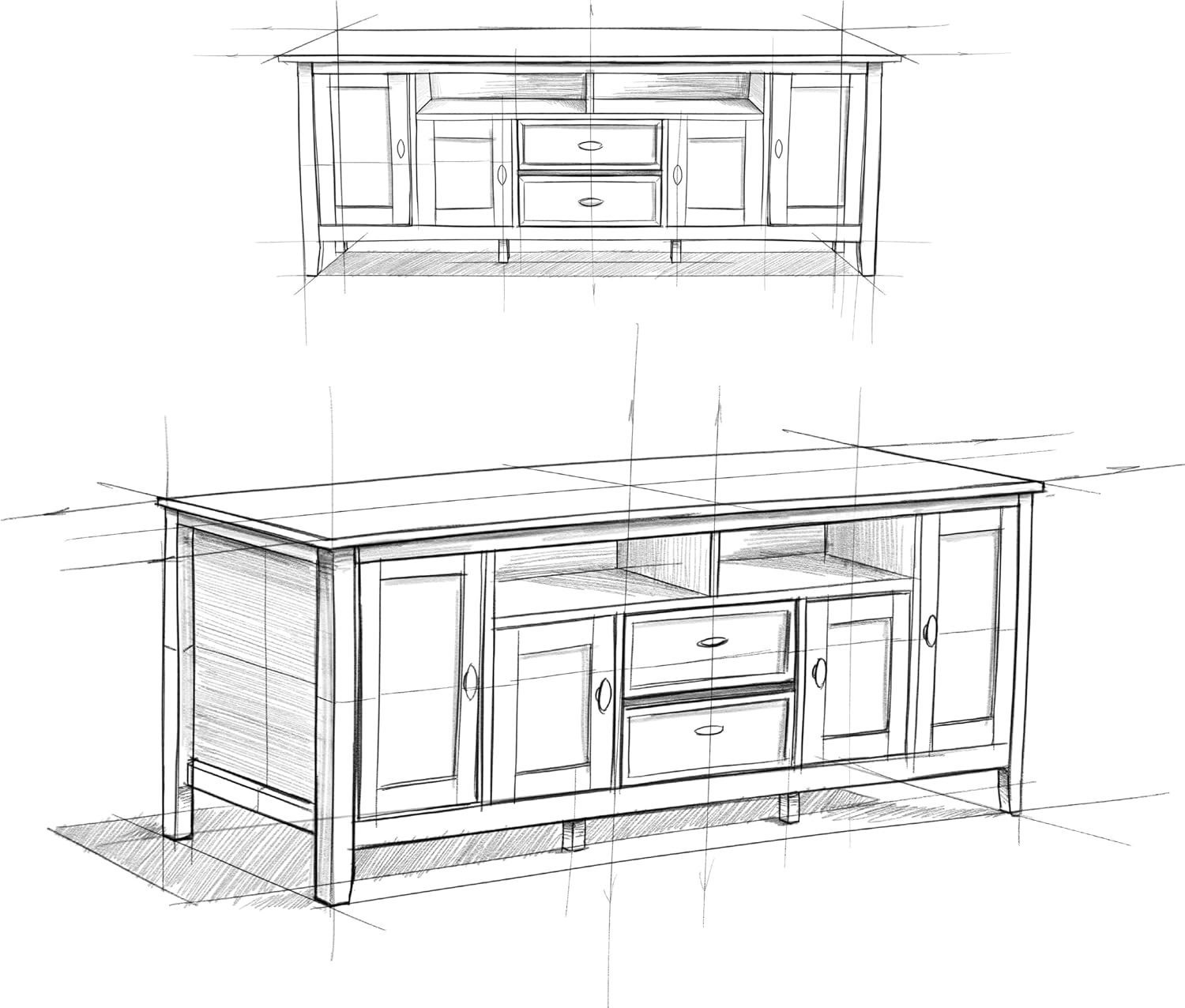 SIMPLIHOME Warm Shaker TV Stand - 72 inch Wide Solid Wood Media Console in Black, Transitional Entertainment Center for Living Room for TVs up to 80 Inches with Cabinets and Cable Management