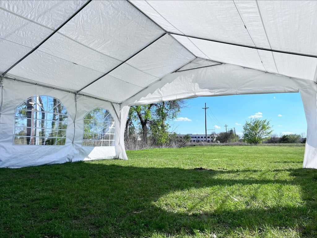 DELTA 32'x16' Budget PE Party Tent - B Model, Free (2) Long Storage Bags, Tents for Parties Large Commercial Canopy Wedding Event Tents with Removable Sidewalls for Patio Outdoor Events