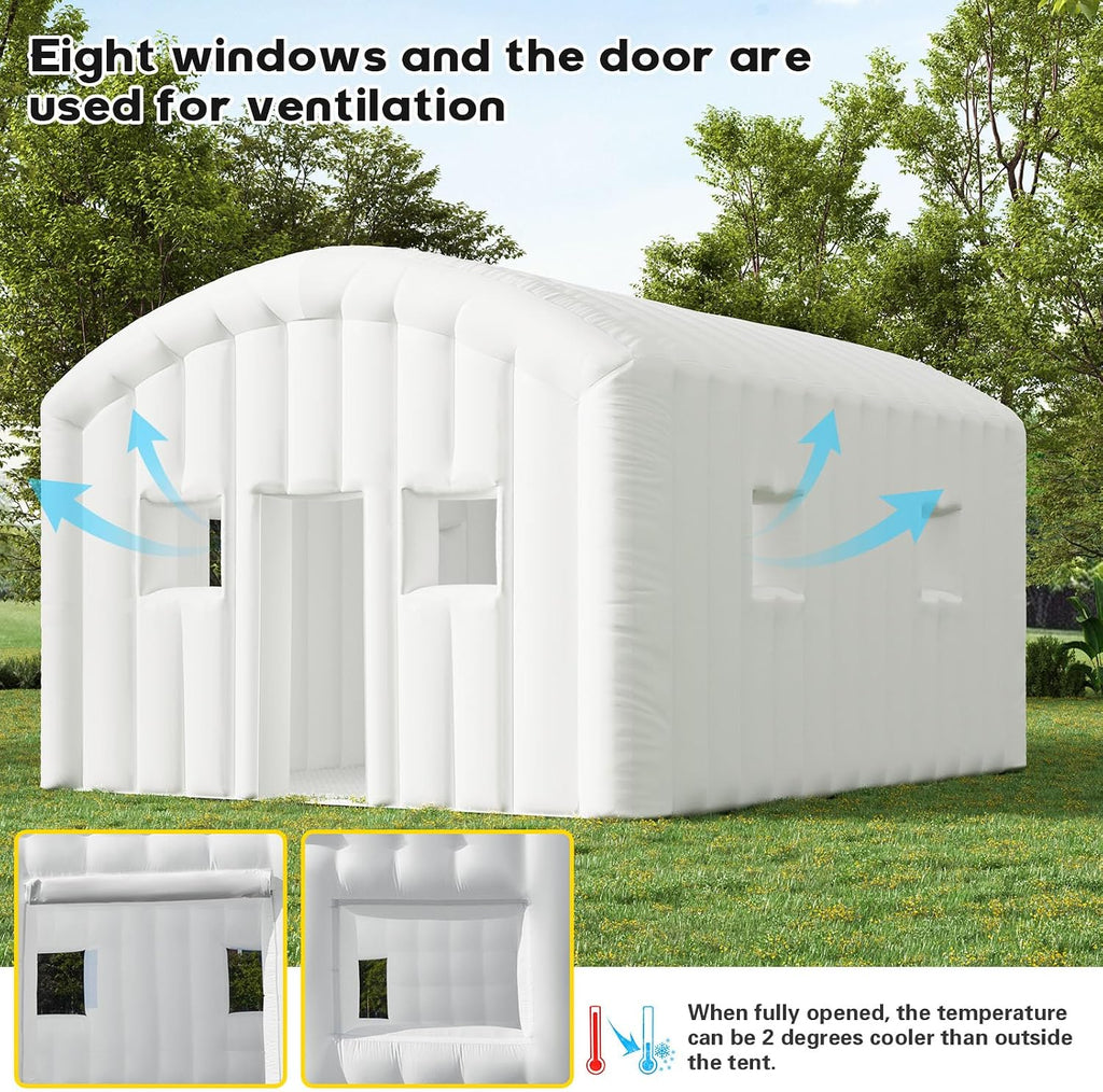 EROMMY 20x16.5x12 FT Large White Inflatable Nightclub, Blow Up Party Tent Portable with 950W Blower, Disco Night Club Tent for Adult Birthday Party Business Rental