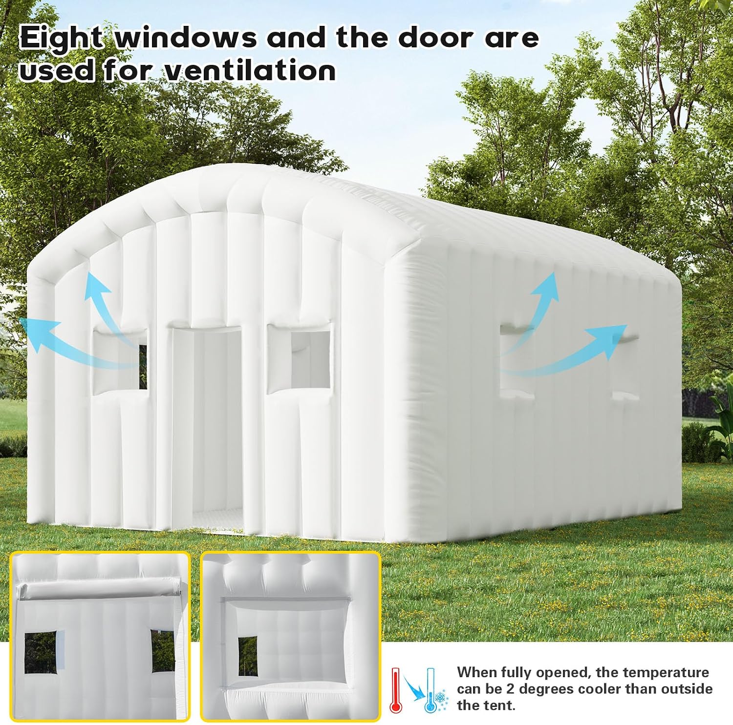 EROMMY 20x16.5x12 FT Large White Inflatable Nightclub, Blow Up Party Tent Portable with 950W Blower, Disco Night Club Tent for Adult Birthday Party Business Rental