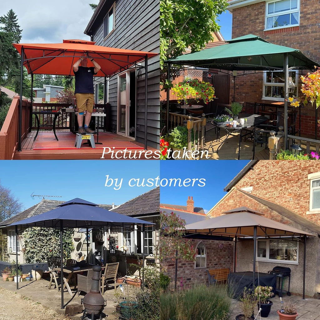 ABCCANOPY Gazebos for Patios 10x10 - Outdoor Steel Frame Gazebo for Lawn Backyard Garden Deck (Black)