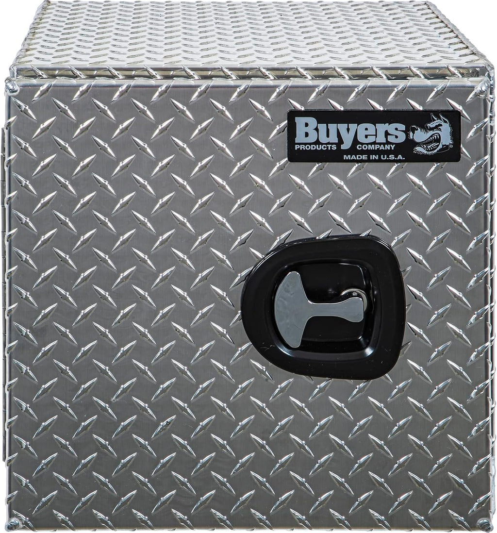 Buyers Products 1702225 Underbody Truck Tool Box with Barn Doors, 24x24x24 Inch, Diamond Tread Aluminum, Made in USA, Compression Latch, Weather Resistant, Toolbox for Flatbeds, Trailers & Work Trucks