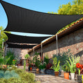 ShadeMart 12' x 16' Black Sun Shade Sail UPF50 Rectangle smTAPR1420 Canopy Fabric Cloth Screen, Water Permeable & UV Resistant, Heavy Duty, Carport Patio Outdoor - We Customize Size