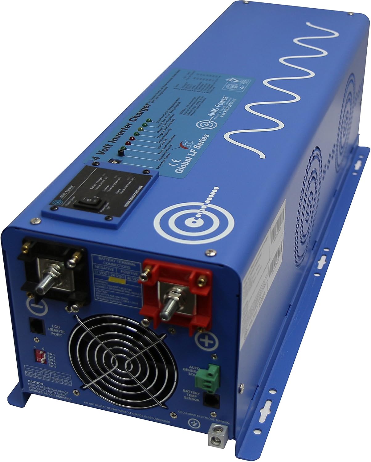 AIMS Power 6000 Watt 48 VDC Pure Sine Inverter Charger 120 VAC Output 60A Charger 40A Transfer Switch PICOGLF60W48V120V