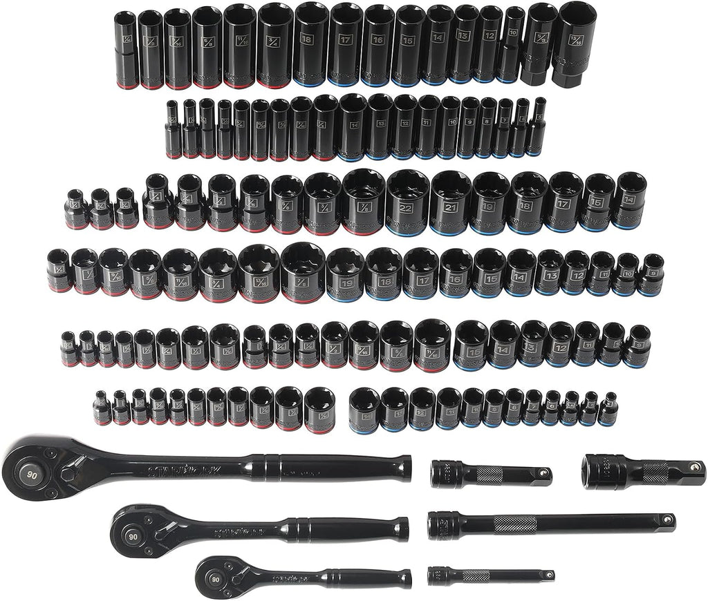 STARWORK TRUE MECHANIC 303-Piece Mechanics Tool Set, 120-Tooth Ratcheting Wrench Set, 1/4', 3/8', 1/2' Drive, Professional, SAE/Metric