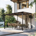 10' x 12' Outdoor Pergola Gazebo, Wall-Mounted Lean to Metal Awning Gazebo with Roof, Large Heavy Duty for Patio, Decks, Backyard (10' x 12)