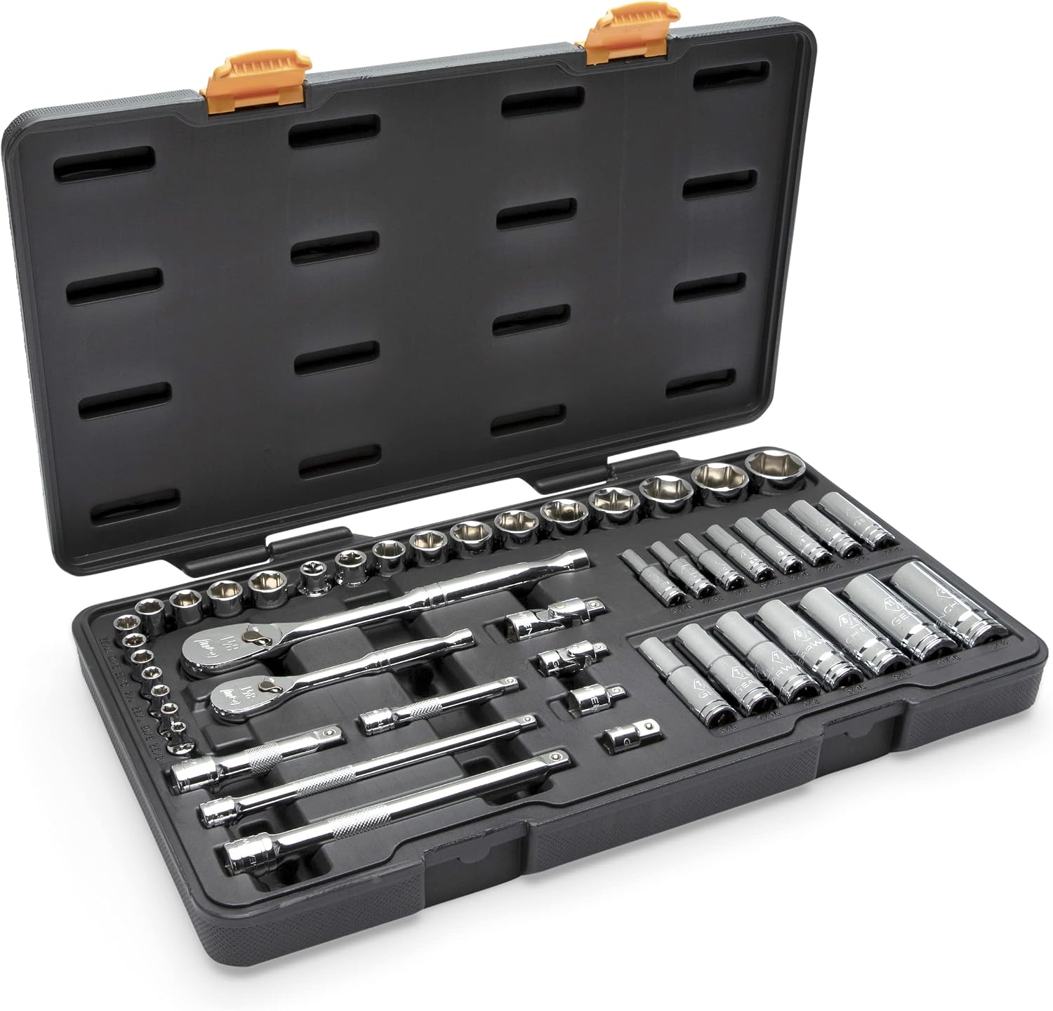 GEARWRENCH 47 Piece 1/4', 3/8' SAE 6 Point SAE Standard & Deep Mechanics Tool Set - 89090