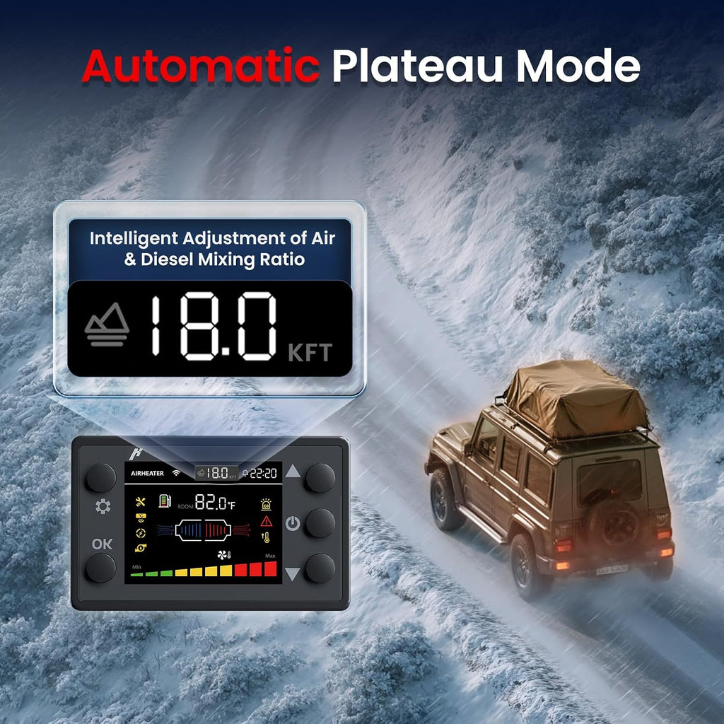 8KW Diesel Heater, 5L Toolbox Compact 2S Portable Parking Diesel Air Heater 110V/12/24V All in One with App Control, Altitude Mode and no tick for RV Garage Camper Grey 2025 Upgraded
