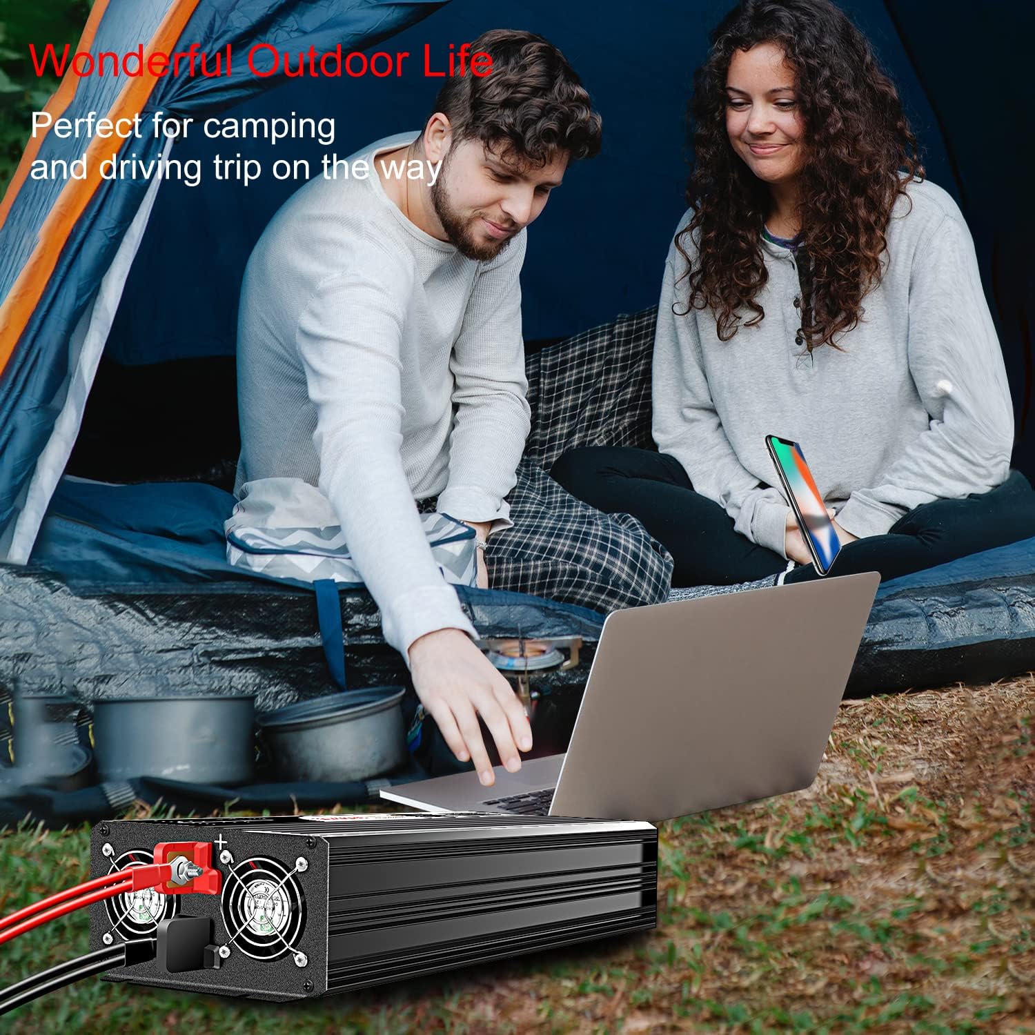 Xijia 3000W Pure Sine Wave Inverter 12V DC to 120V AC Converter for Home, RV, Truck, Off-Grid Solar Power 110V with Smart Bluetooth App Remote Control