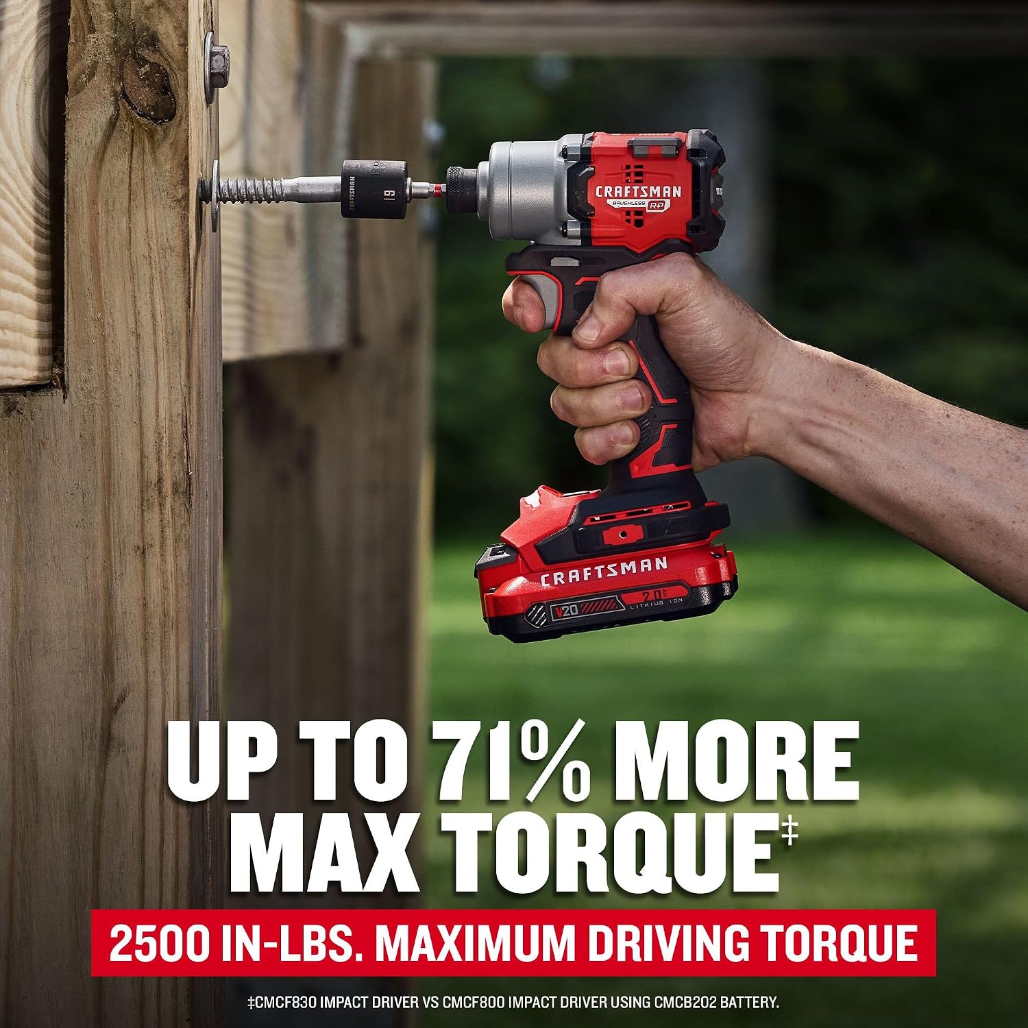 CRAFTSMAN V20 Cordless Brushless Impact Driver Set, 1/4 Impact Driver, Includes 2 Batteries and Charger (CMCF830D2)