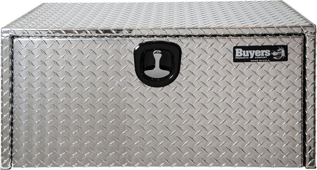 Buyers Products 1705135 Diamond Tread Aluminum Underbody Truck Tool Box, 24 x 24 x 36, Made in USA, .100 in. Thick, Corrosion Resistant, Locking Compression Latch, Secure Storage for Work Trucks