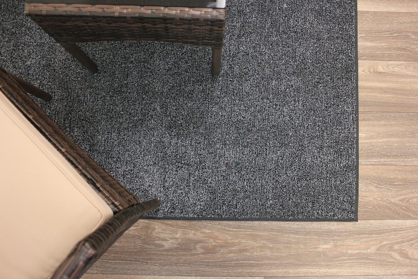KOECKRITZ Outdoor Artificial Grass Turf Area Rugs | Fake Floor Grass Carpet for Garage, Work Space, Patio, Deck, Pool Area | Non Slip Door Mat for Home and Commercial Use - 7' x 8' Granite