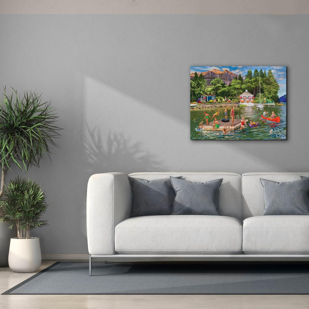 Epic Graffiti 'Gazebo Lake' by Bigelow Illustrations Canvas Wall Art, 34' x 26'