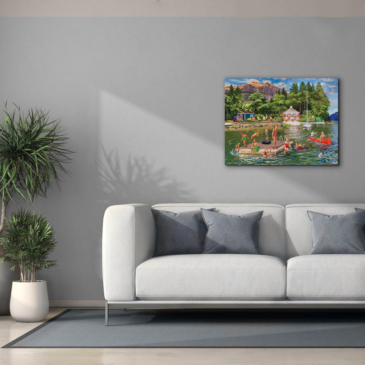Epic Graffiti 'Gazebo Lake' by Bigelow Illustrations Canvas Wall Art, 34' x 26'