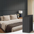 PIWA Acoustic Wall Panels 47' x 24' 4 Pack, Wood Panels for Wall Sound Dampening Slat Paneling with MDF Surface and Sound-Absorbing Core for Interior Decor, Home, Office and Gaming Room (Matte Black)
