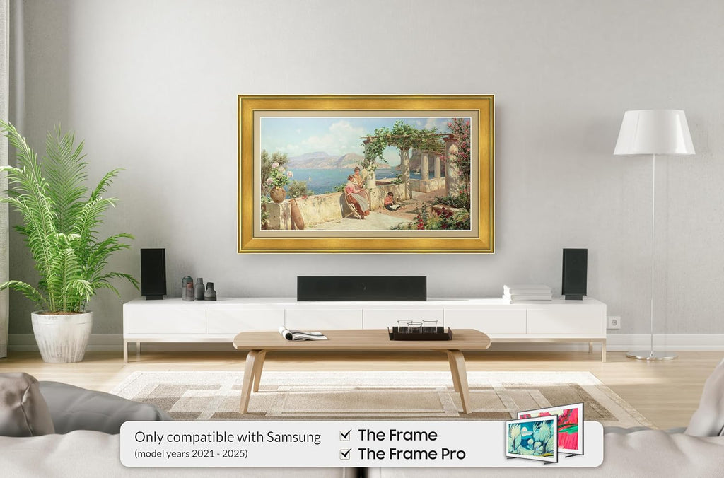 Antique Gold 75' Premiere Deco TV Frame - Compatible ONLY with Samsung The Frame TV and Pro TVs (Fits 2021-2026, LS03A, LS03B,LS03C,LS03D,LS03FA,LS03FW)
