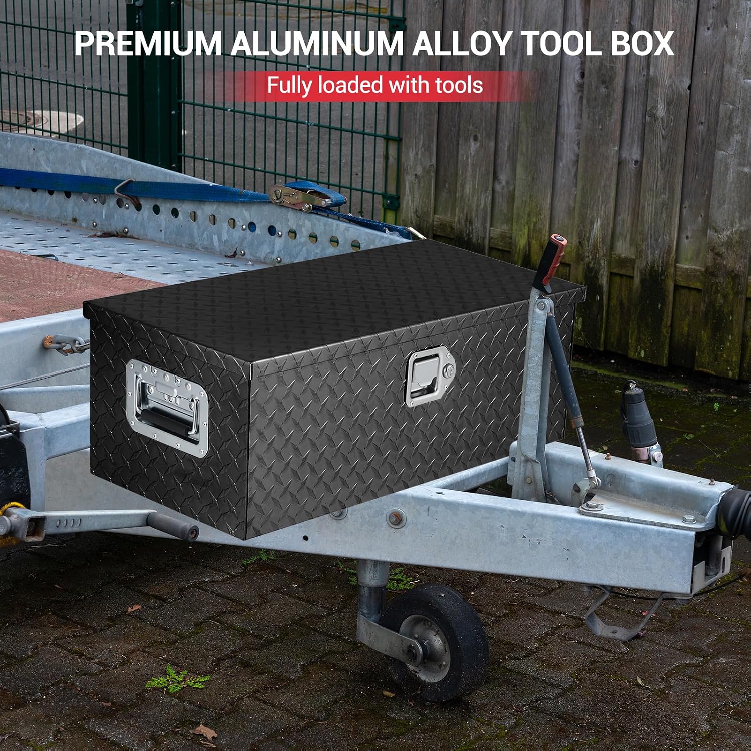 GarveeTech 30' Truck Bed Tool Boxes,Heavy Duty Aluminum Truck Toolboxes with Sliding Shelf,Waterproof Storage Tool Box Chest Box Organizer for Pickup,Truck Bed,RV,Trailer,Black