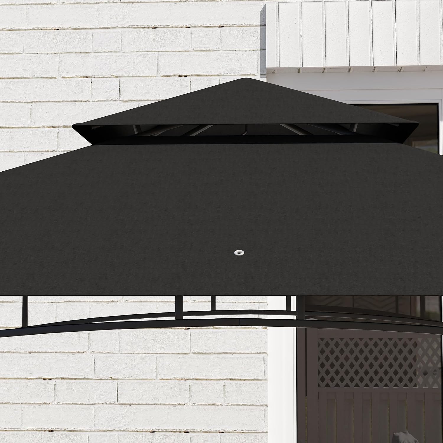 Outsunny 8' x 5' Grill Gazebo, 2-Tier Outdoor BBQ Gazebo with Ceiling Hook, 2 Side Shelves and Storage Baskets for Patio Deck Yard, Dark Gray