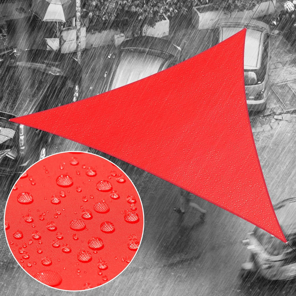 Royal Shade 12' x 16' x 20' Red Triangle Waterproof Sun Shade Sail Order to Make Canopy Awning, UPF50+ 95% UV Blockage Water Resistant, Outdoor Backyard Patio Garden (We Customize)