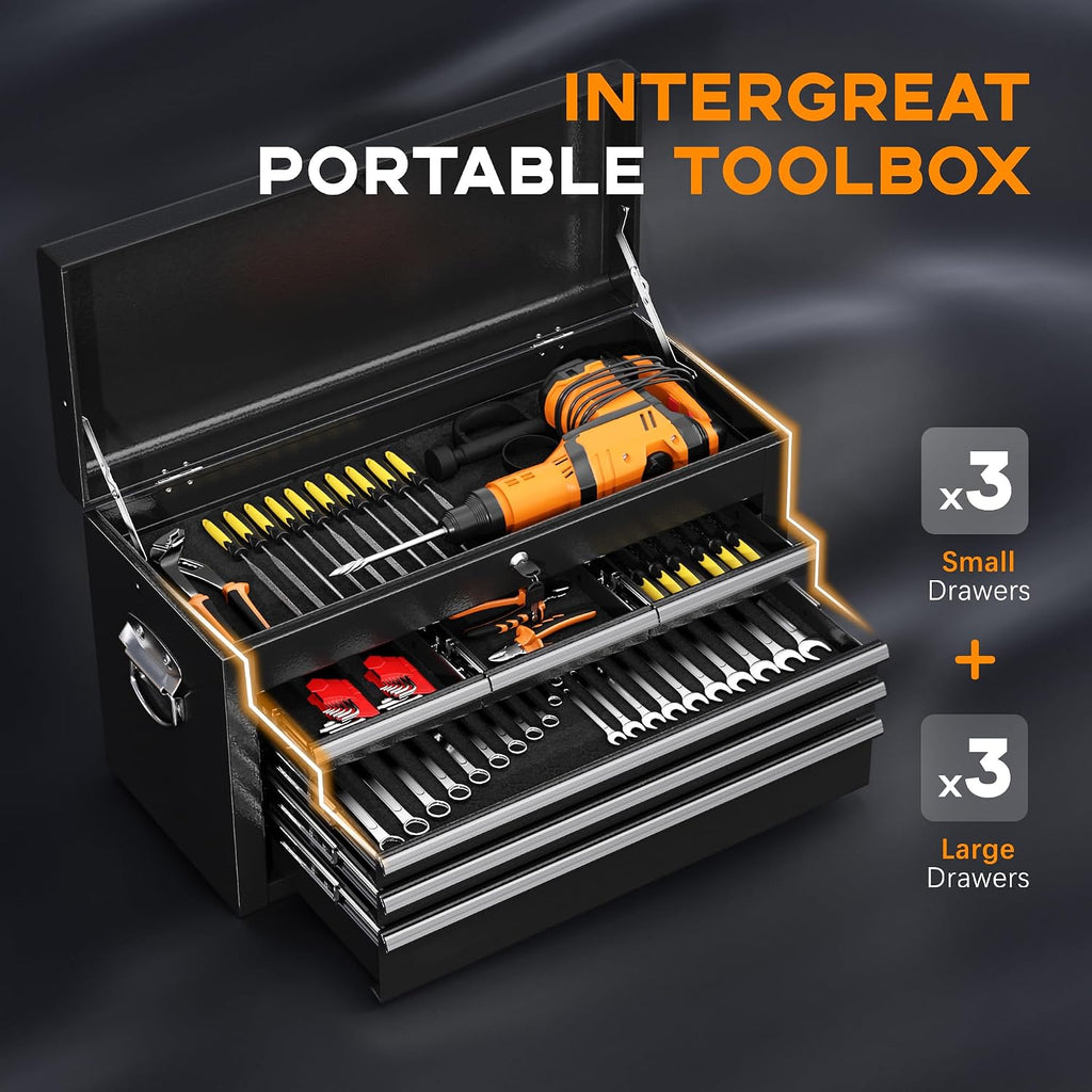 INTERGREAT Rolling Tool Chest with Wheels and 8 Drawers, Detachable Large Tool Cabinet with Lock for Garage, Locking Mechanic Tool Cart with Black Liner for Warehouse, Workshop, High Capacity