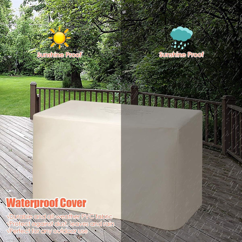 Giantex Propane Fire Pit Table, 42 Inch 60,000 BTU Rectangular Gas Fire Table w/Waterproof Cover, Outdoor Electronic Ignition Firepit Table w/Lava Rock for Courtyard Balcony Garden Terrace