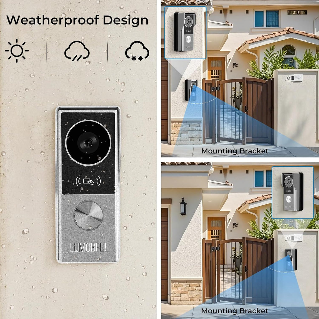 Wired Video Doorbell Camera with Indoor Monitor, Video Intercom System, 7' Touchscreen Display, Night Vision, 130° Wide Angle, Two-Way Talk, Tuya App Remote Unlock, Waterproof, No Monthly Fees