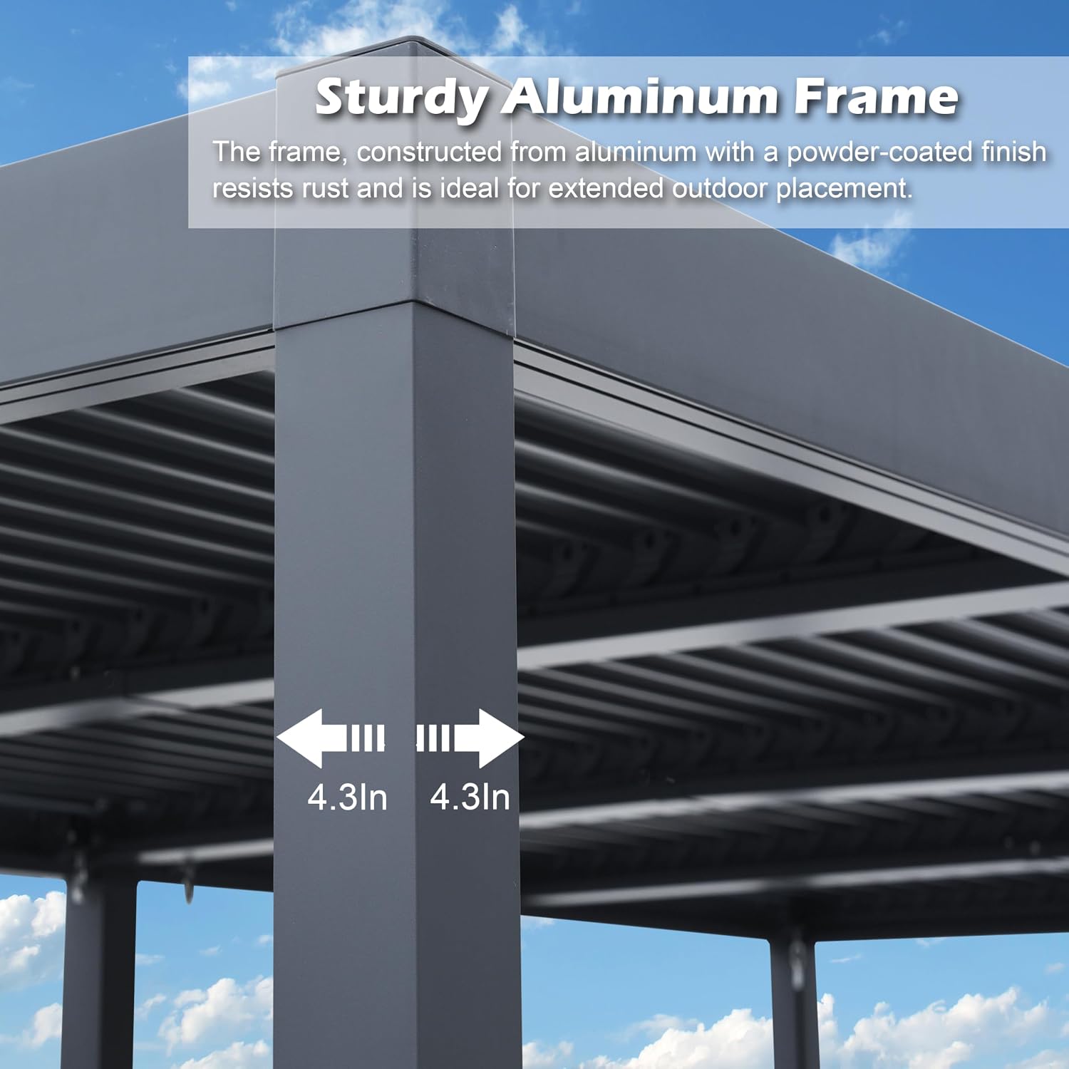 10'x 20' Patio Louvered Pergola Canopy Modern Aluminum Pergola with Adjustable Roof Rainproof Gazebo for Outdoor BBQ Deck Yard Lawn and Garden Deep Grey Hardtop Gazebo (10x20FT)