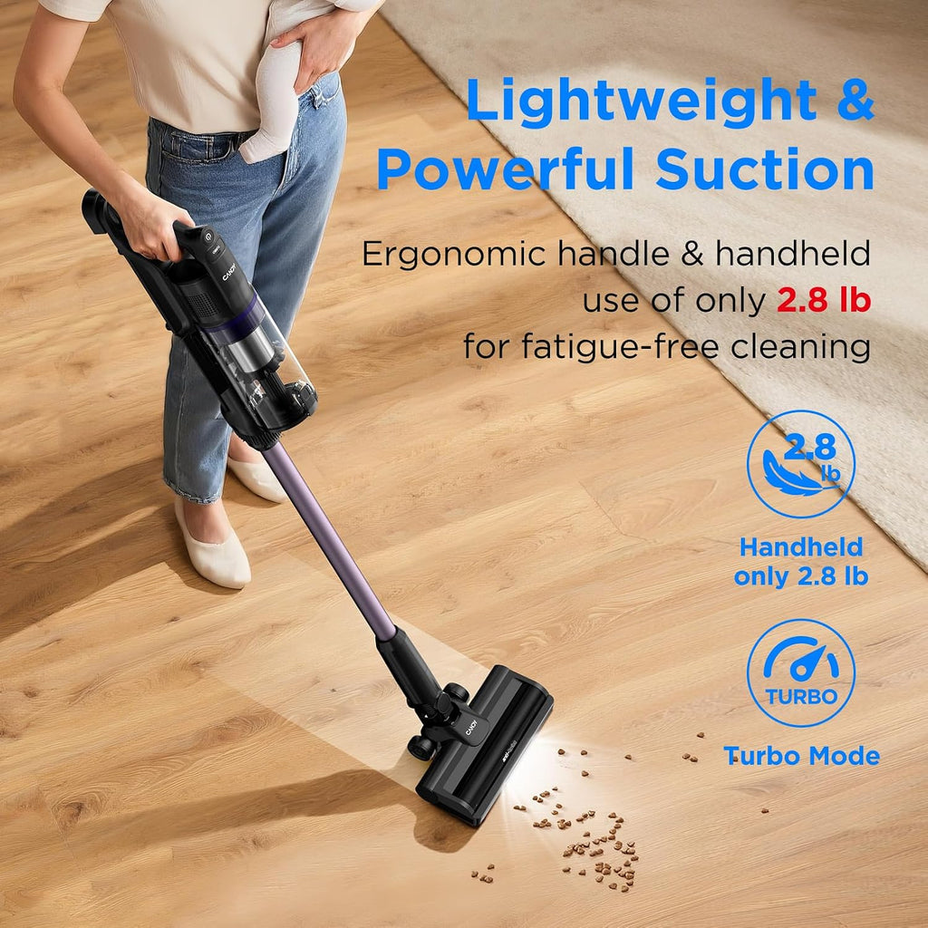 Candy Cordless Vacuum Cleaner,45Mins Vacuum Cleaners for Home,Stick Strong Suction Vacuum,Self-Standing,Removeable Battery,Anti-tangle,One Click Clean,Handheld for Pet Hair,Hardwood Floors,Carpets,Car