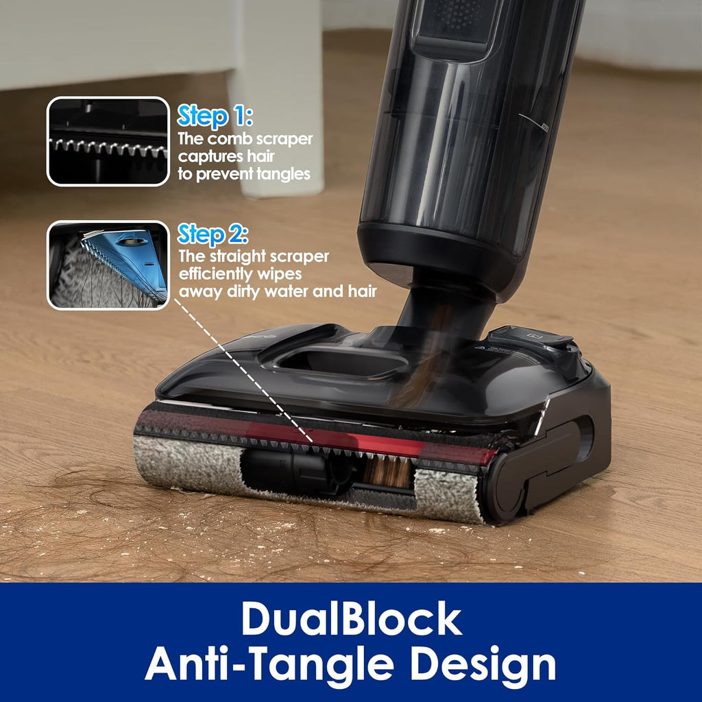Tineco Floor ONE S7 Stretch Ultra Cordless Wet Dry Vacuum Cleaner, 180°Lay-Flat Anti-Tangle Design, 50 Minutes Runtime, 185℉ Flashdry Self-Cleaning, Dual-Sided Edge Cleaning Floor Cleaner