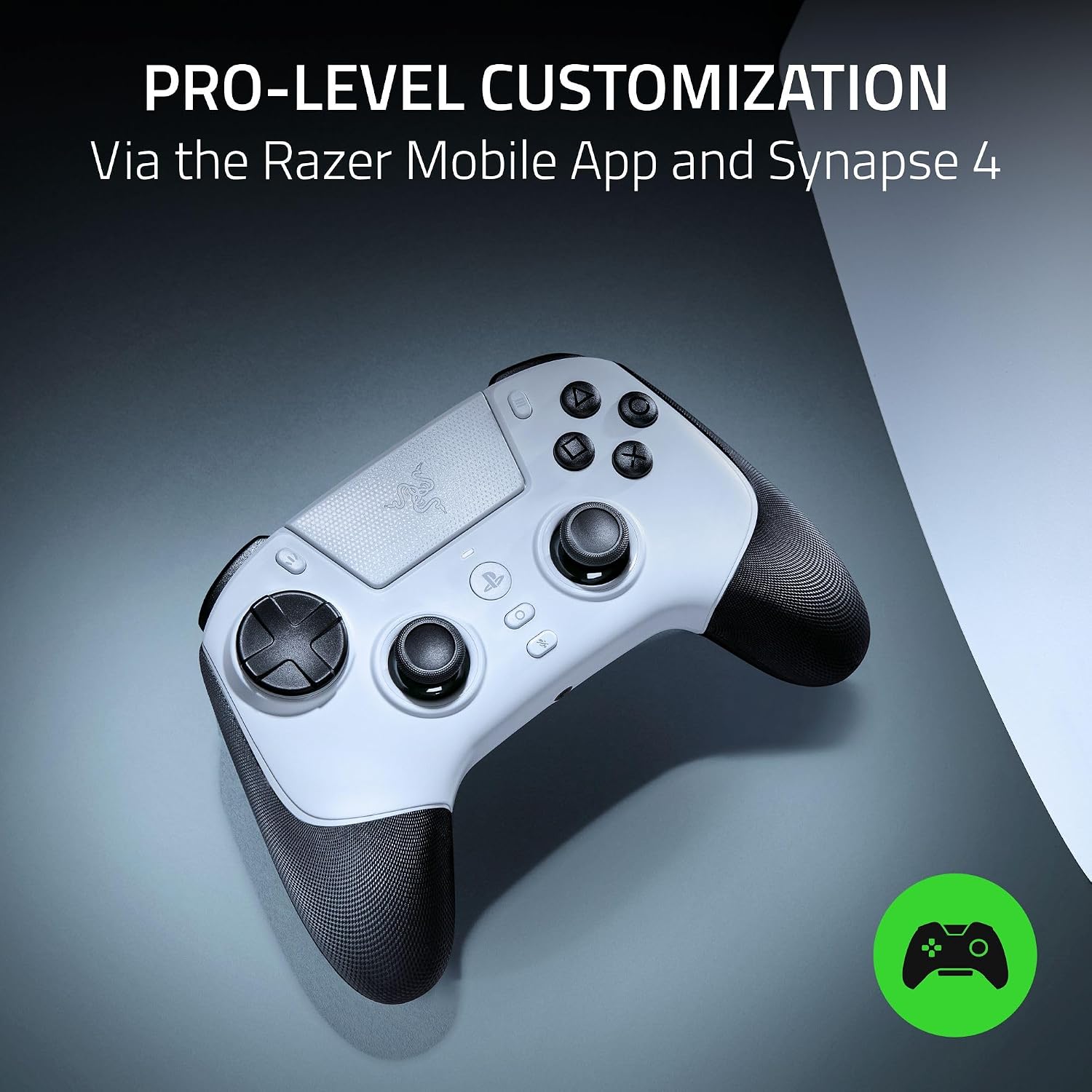 Razer Raiju V3 Pro Wireless Esports Controller – Officially Licensed for PlayStation, Lag-free Esports Grade Performance, 6 Remappable Buttons, TMR Thumbsticks, Fast Triggers, for PS5 & PC – White