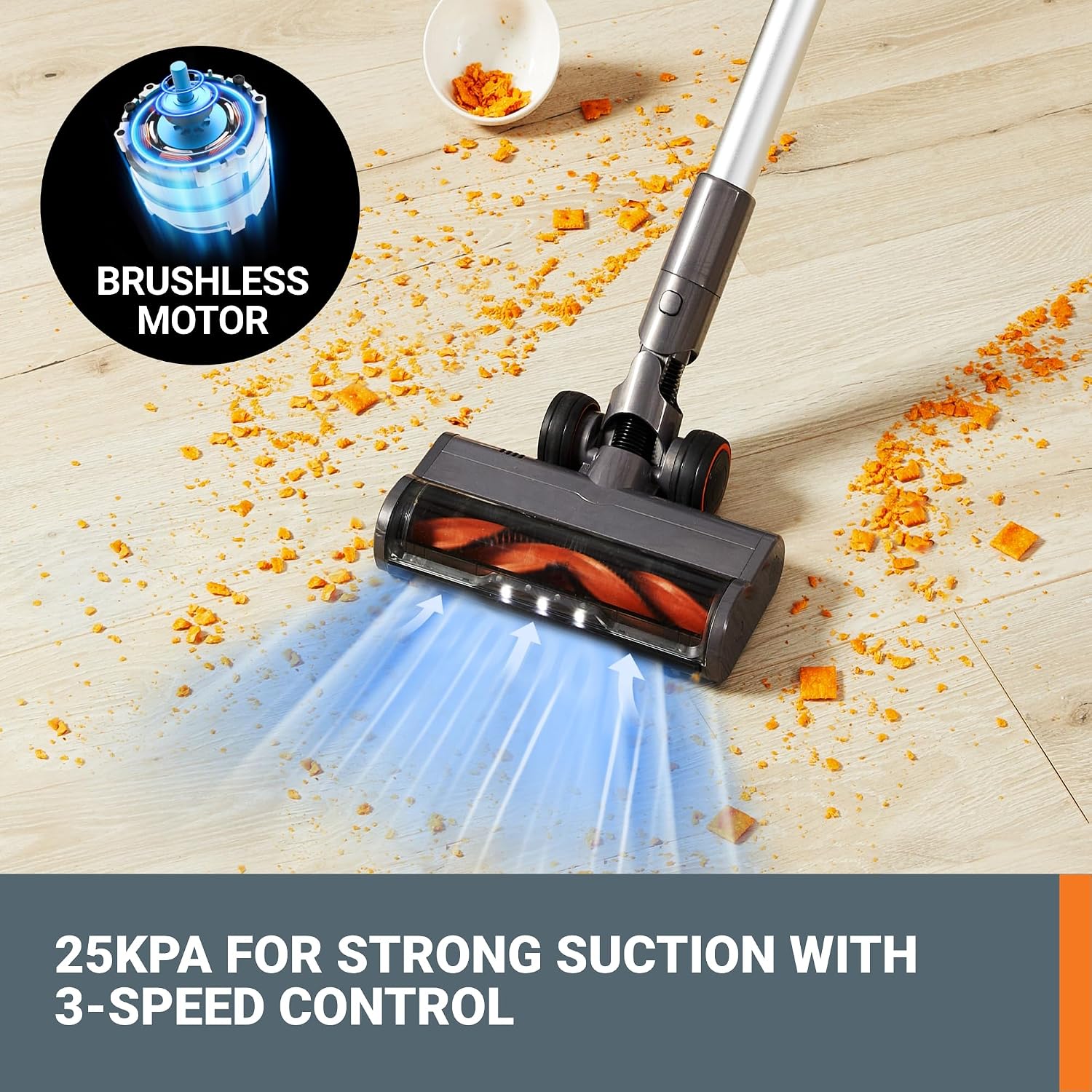 WORX 20V PowerShare Cordless Stick Vacuum WX038L.9, Powerful Cordless Vacuum Cleaner 25Kpa High Suction for Pet Hair, Lightweight Handheld Vacuum Cleans Floors Carpet Car – Tool Only