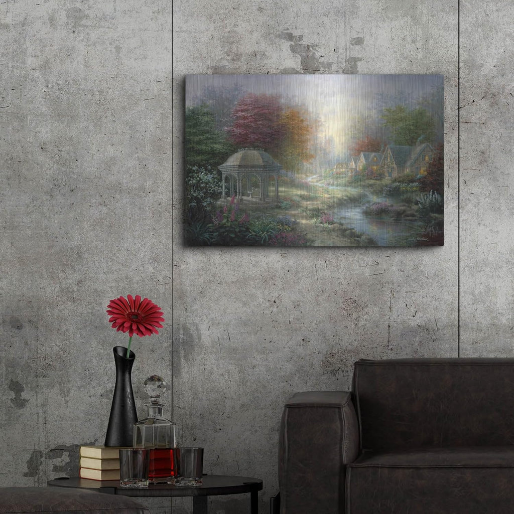 'Gazebo Village' by Nicky Boehme Metal Wall Art, 36' x 24'