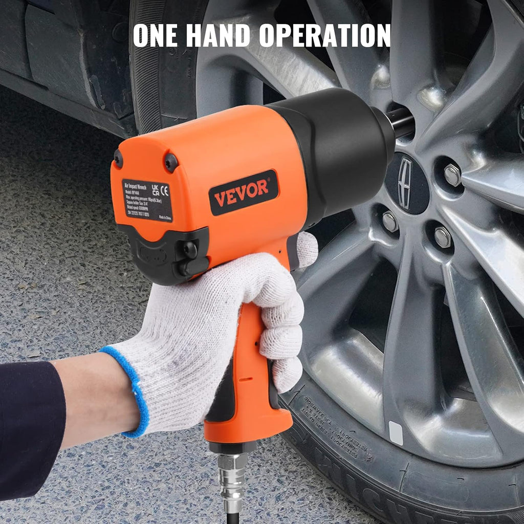 VEVOR Air Impact Wrench, 3/4-Inch Drive Air Impact Gun, Up to 1870ft-lbs Nut-busting Torque, Composite Pneumatic Impact Wrench for Auto Repairs and Maintenance Heavy Duty