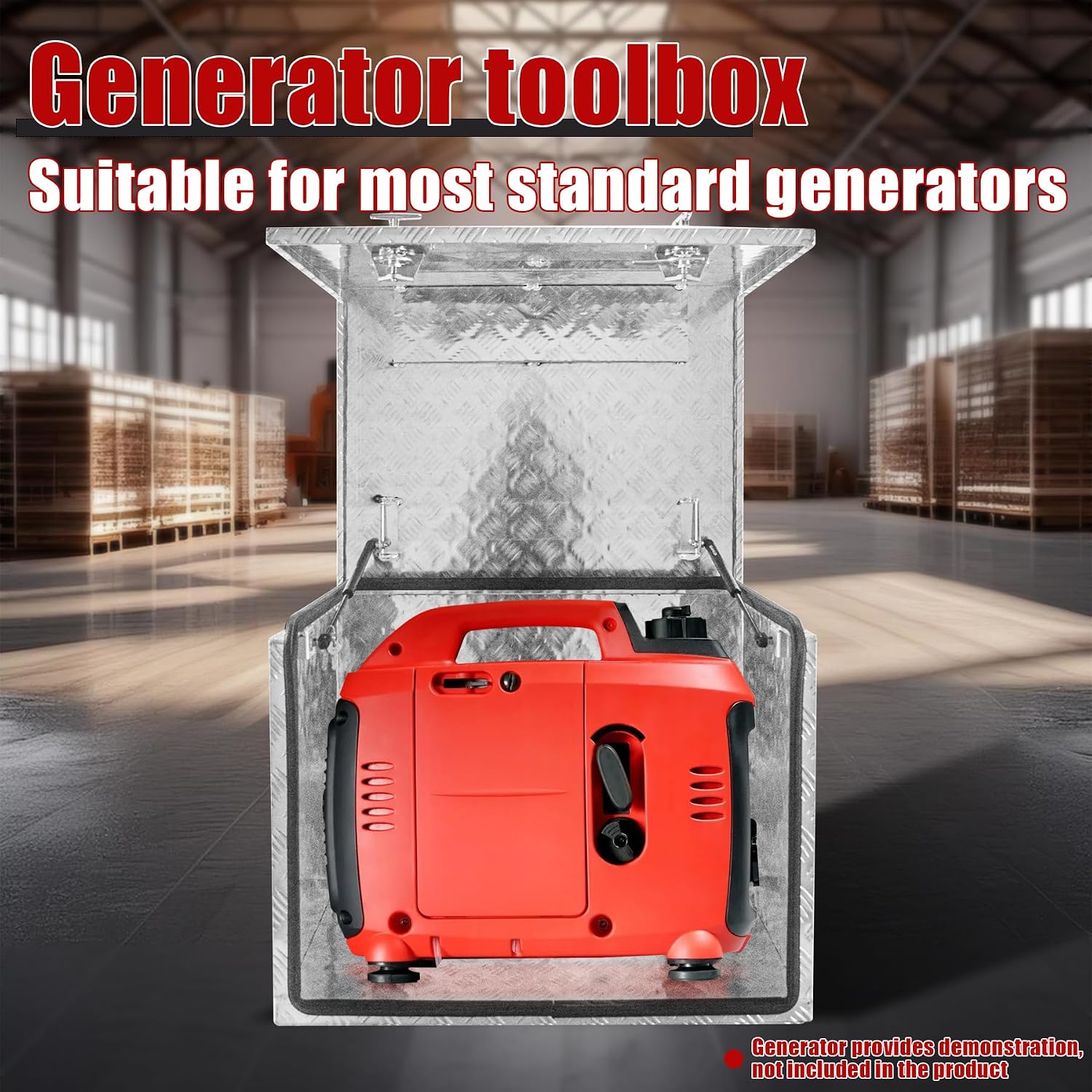 30x23x23 Inch Aluminium Generator Toolbox Heavy Duty Generator Storage Box Fully Sealed with Lock and Keys suitable for RV Garage