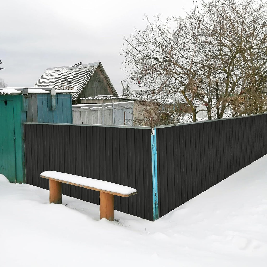Metal Roof Panels 10Pcs Roofing Panels Galvanized Steel with Screw Resistant,Versatile and Durable Suitable for Garages,Sheds, Stables and Mobile Homes Black 70 sq.ft